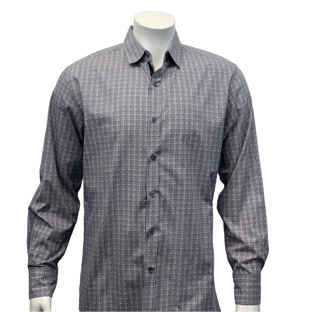 English Laundry Gray Geometric Design Shirt Medium